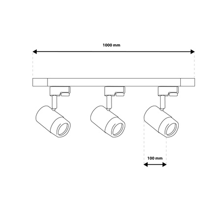Sada zbernicových líšt 1m + 3x SAGI GU10 Buslight Black LUMILED