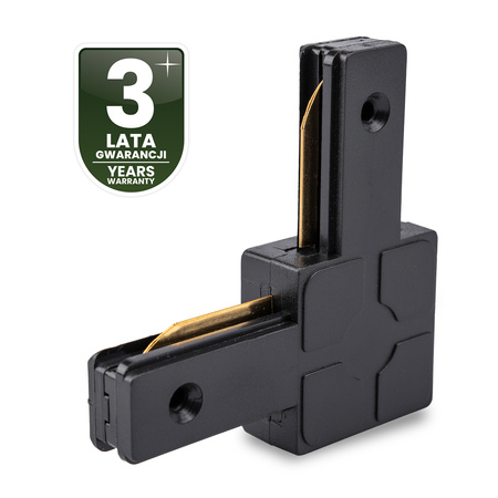 Rohový konektor čierny pre jednofázové prípojnice LUMILED