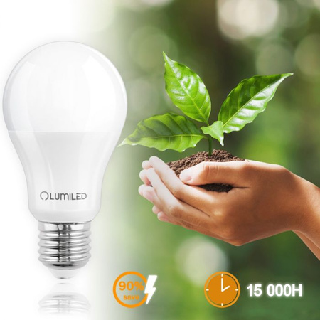LED žiarovka E27 A60 10W = 75W 1055lm 4000lK neutrálna biela 260° LUMILED