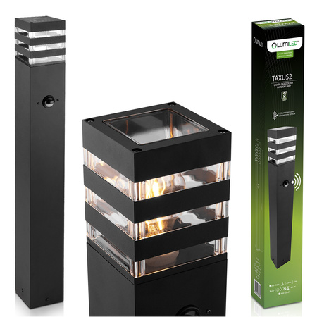 Záhradný stĺp Vonkajší stojaci E27 LED pohybový senzor TAXUS 2 60cm LUMILED