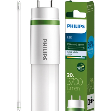 LED žiarivka T8 G13 20W = 58W 3700lm 4000K neutrálna biela 160° 150cm CLASS B 185lm/w TLED UltraEfficient Philips