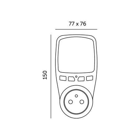 PMM2 Merač výkonu s meraním spotreby energie Emisie CO2 Náklady na energiu Black Kobi