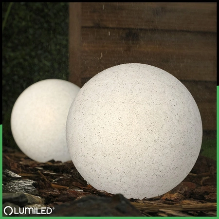 LED LUMIKULA 20cm E27 IP65 LUMILED Vonkajšia kamenná guľová záhradná lampa