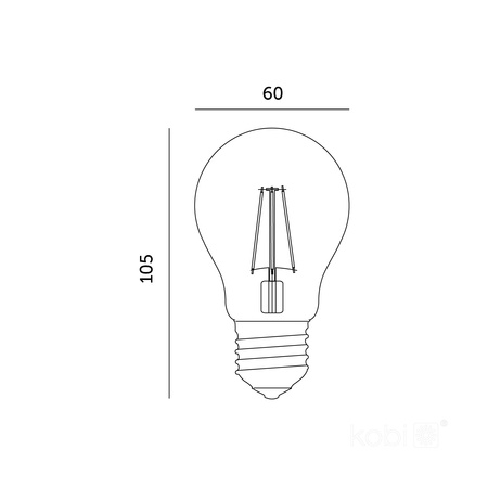 LED žiarovka E27 guľka 10W 1200lm 3000K teplá biela 360° Filament Line Kobi