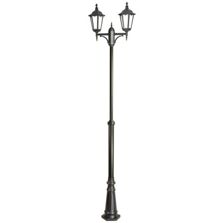 Záhradná lampa Vonkajšia tyčová lampa E27 Retro Classic OGMWN 2 195-295cm čierna Su-Ma