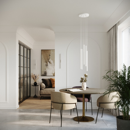 Stropné závesné svietidlo 2x G9 Tuba Luster Tubular White Modern Pastelo Sollux