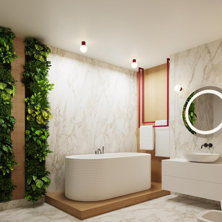 Kúpeľňové stropné svietidlo G9 Round Maroon Modern Matte IP44 Halo Sollux