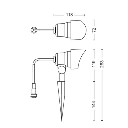 LED reflektorová záhradná lampa 6W 600lm 2700K IP44 čierna nízkonapäťová 12V Philips