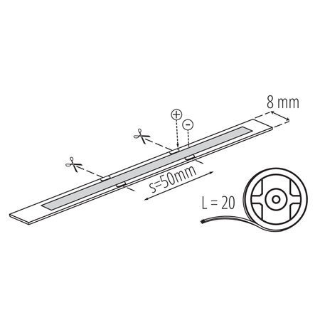 LED pásy flexibilné 7,5W/m 24V 4000K, neutrálna biela CRI90 20m LCOBL Kanlux