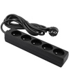 Sieťová predlžovacia zástrčka - 5x uzemnená zásuvka Power Strip 3m 3x1,5mm 16A čierna