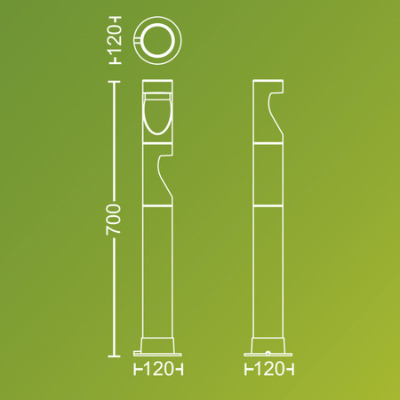 3x LED vonkajšia rúrka 70cm 1,5W 180lm 2700K + napájací zdroj Desi 24V Philips