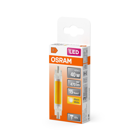 LED žiarovkakapsulou R7s 4,5W = 40W 470lm 2700K teplá biela 300° SLIM LINE Osram
