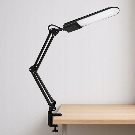 Stolová nastaviteľná stolová lampa LED 7W 480lm 4500K neutrálna biela školský nočný spínač Clip On/Off Black Alina Masterled