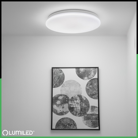 Plafond LED povrchové svetlo SALUS2 48W IP44 CCT White Round 40cm + LUMILED PILOT