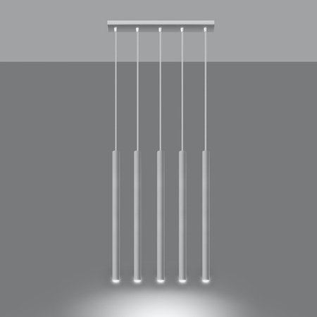 Závesné stropné svietidlo Tuba 5x G9 Tubular Hanging White Modern Pastelo Sollux