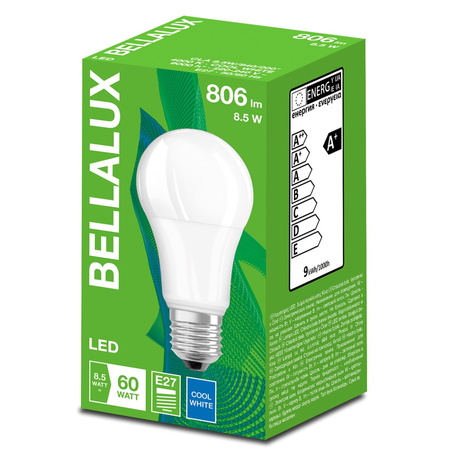 LED žiarovka E27 A60 8,5W = 60W 806lm 4000K neutrálna biela 200° BELLALUX