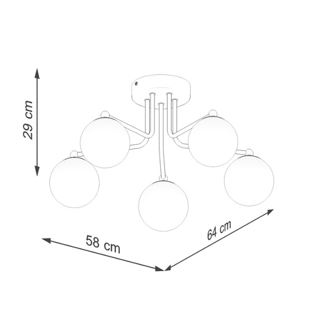 Stropné závesné svietidlo 5x G9 White Astral French Sky SL.1660 Sollux
