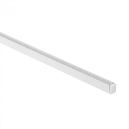 Hliníkový LED profil na povrch Biely 2m s priehľadným difúzorom pre LED pásy + koncovky NW Ecolight