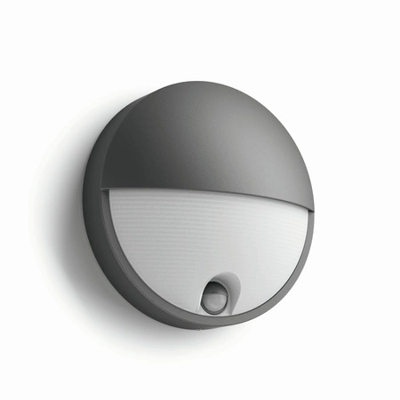 Záhradné nástenné svietidlo Vonkajšie LED 5,5 W 600 lm 2700K IP44 so senzorom pohybu a súmraku Antracit Capricorn Philips