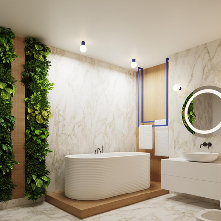 Kúpeľňové stropné svietidlo G9 Round Navy Blue Moderné matné IP44 Halo Sollux