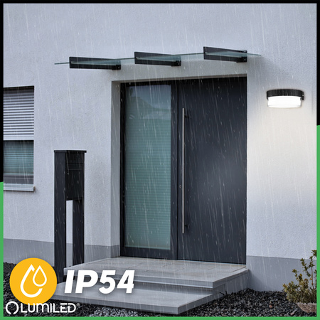 Vonkajšie nástenné svietidlo LED Záhradné nástenné svietidlo Teplé 4000K 5W IP54 SEVIA Black LUMILED