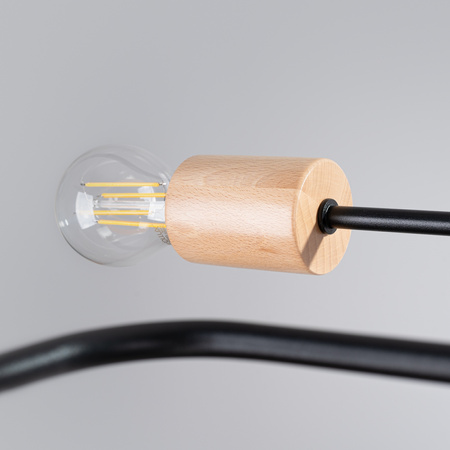 Luster Stropné svietidlo 4x E27 Prírodné drevo Čierna Timbo Peach Puff SL.1669 Sollux