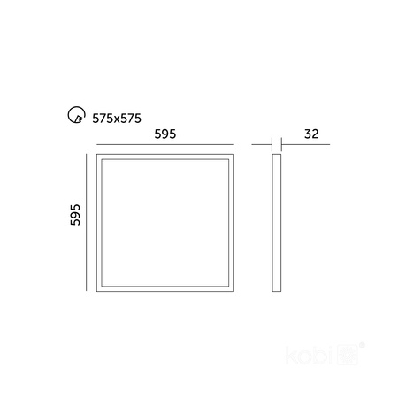 LED povrchový panel 40W 5200lm 120° CCT Coffer White 60x60cm Capri Pro Kobi