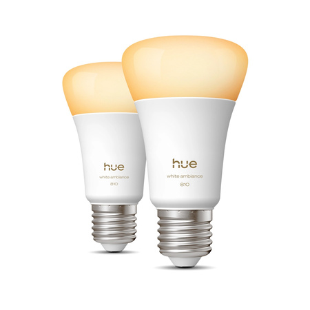 2x LED žiarovka E27 A60 6W = 60W 810lm 1800-20000K CCT SMART Smart Bluetooth ZigBee White Ambiance Philips HUE