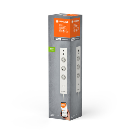 Inteligentný predlžovací napájací pásik 3 zásuvky EÚ 2x USB C 2x USB A SMART+ WiFi Ledvance
