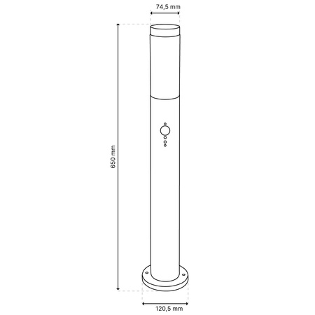 Lilium LUMILED Outdoor E27 INOX PIPE 65cm so senzorom pohybu
