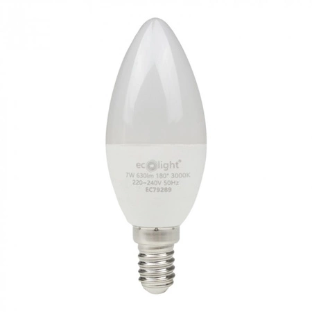 LED žiarovka B37 E14 7W 630lm 3000K teplá biela Ecolight