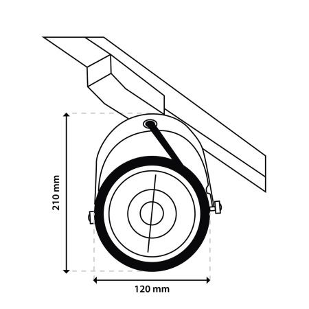 Súprava zbernicového osvetlenia 1,5 m + 3x GU10 AR111 VICTUS Buslight Black