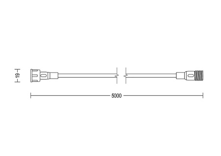 Predlžovací kábel 5 m pre vonkajšie svietidlá čierny Gardenlink Philips