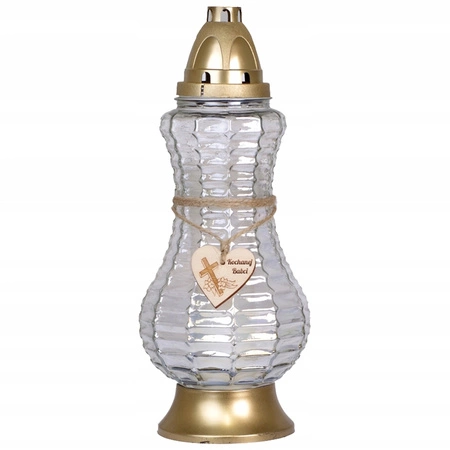 6x Babičkina 40h sklenená sviečka na hrob na celoročný príspevok 33cm