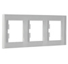 Vodorovný 3gangový rám pre trojzásuvku biely ASFORA