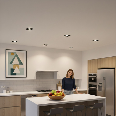 LED GU10 MR16 pevné halogénové stropné svietidlo Ariel čierne štvorcové