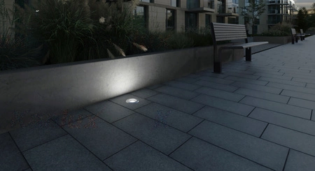 E27 IP67 IK10 Okrúhle uzemnené strieborné XARD KANLUX Podlahové LED svietidlo