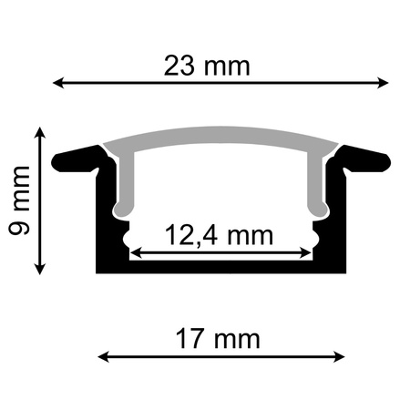 Hliníkový profil pre LED KM39 Silver Recessed 2m