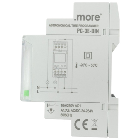 Časovač zapnutia/vypnutia LCD Digitálny plán 7 dní PC-3E-DIN Ecolight