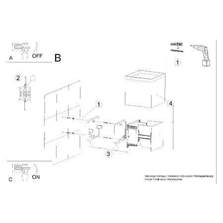 Nástenné svietidlo Up Bottom Square 3000K, teplá biela Black Modern Luca Sollux
