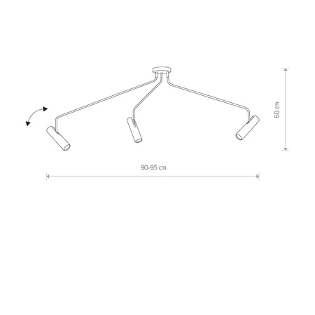 Povrchové stropné bodové svietidlo 3x GU10 čierne Moderné EYE SUPER 6504 Nowodvorski