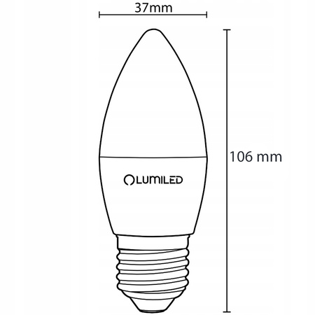 6x LED E14 CANDLE 8W = 60W 6500K studená biela CCD žiarovka