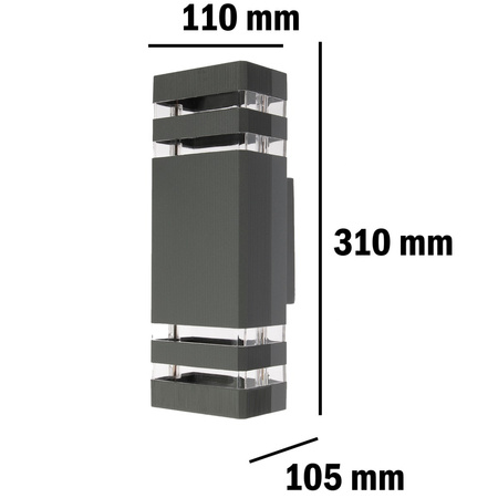 Záhradné svietidlo Vonkajšie fasádne nástenné svietidlo GU10 120° čierne IP54 Inez Masterled