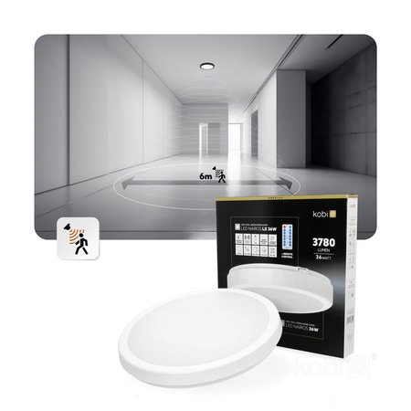 LED stropné svietidlo do kúpeľne Povrchová montáž 36W 3780lm 4000K 120° biela IP65 Nairos Kobi