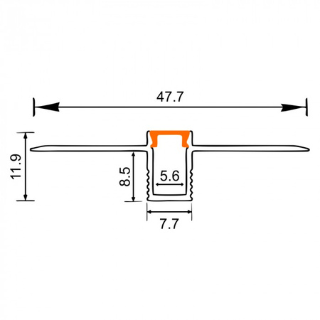Hliníkový LED profil pre sadrokartón REGIPS Zapustená zapustená montáž Čierna 1m s difúzorom Čierna pre LED pásy + krytky Séria Ecolight GPW