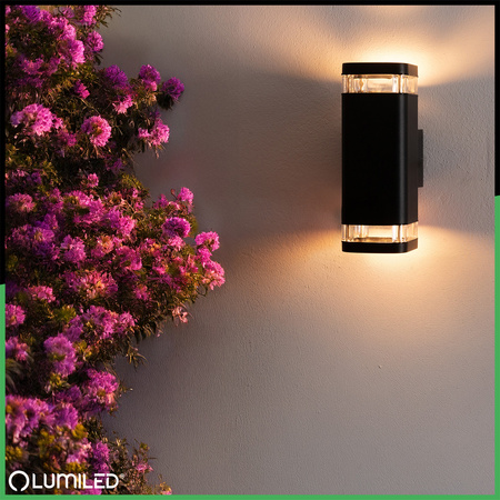 Vonkajšia záhradná lampa fasádna nástenná lampa 2x GU10 LED IP54 Upstairs Downstairs EPSILO LUMILED