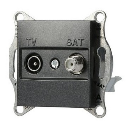 Anténna zásuvka TV-SAT Satelitný koniec 1dB bez rámu Asfora IP20 Antracit