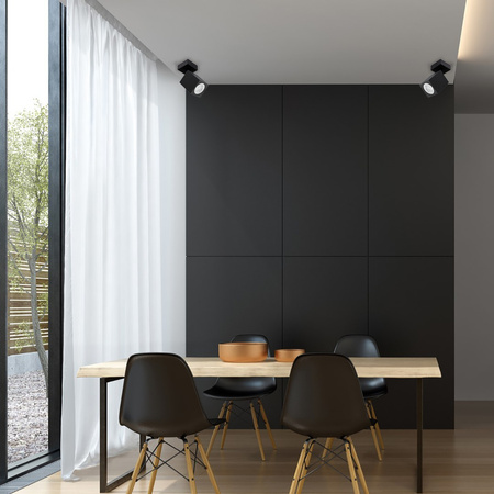 Stropné nástenné svietidlo GU10 QUANTUS Reflektor čierny