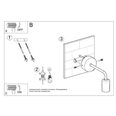 Nástenné svietidlo Nástenné svietidlo E27 Irregular Black Industrial Duomo Sollux