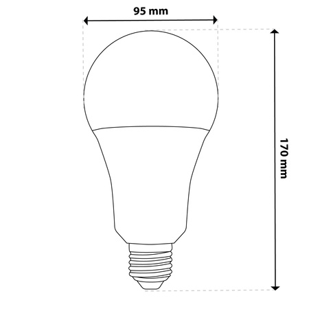 3x LED žiarovka E27 A95 24W = 200W 3452lm 6500K Cold 260° LUMILED